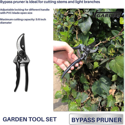 iGarden 3 Piece Combo Garden Tool Set with Lopper, Hedge Shears and Pruner Shears, Tree & Shrub Care Kit