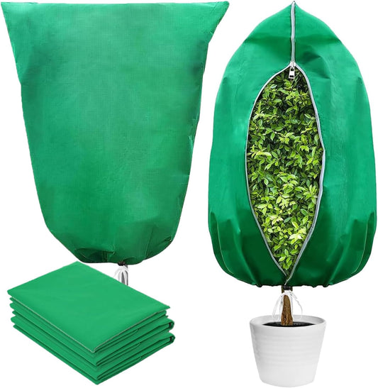 4 Pack Zippered Plant Covers for Freeze Protection, 31.5 x 47.3 in