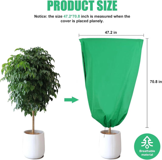 4 Pack Zippered Plant Covers for Freeze Protection, 31.5 x 47.3 in