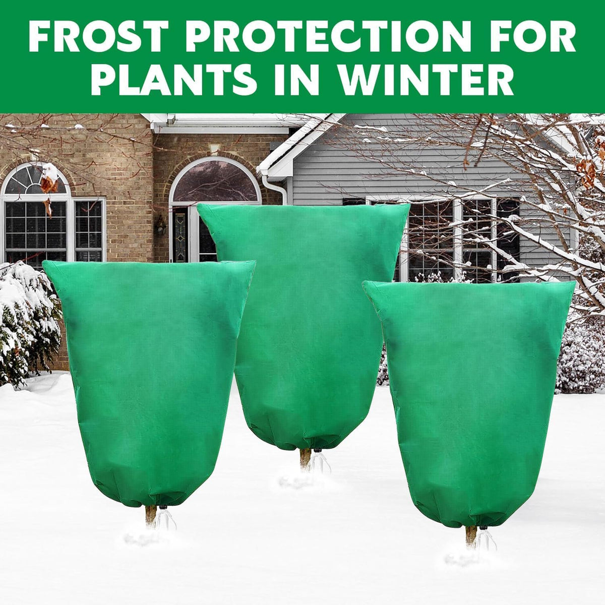 4 Pack Zippered Plant Covers for Freeze Protection, 31.5 x 47.3 in
