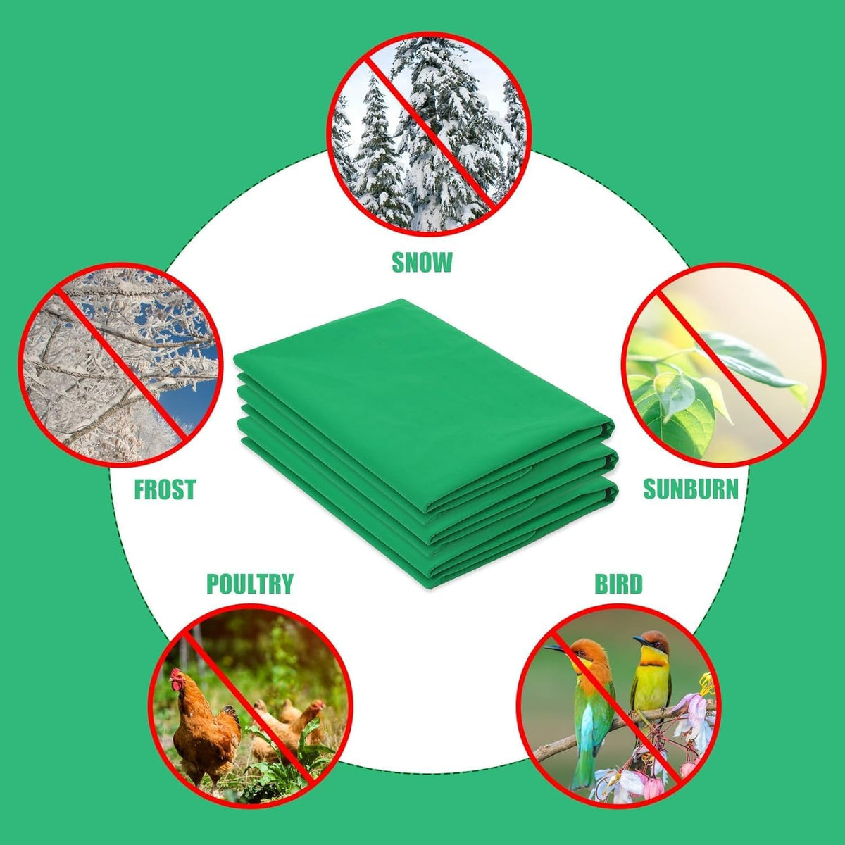 4 Pack Zippered Plant Covers for Freeze Protection, 31.5 x 47.3 in