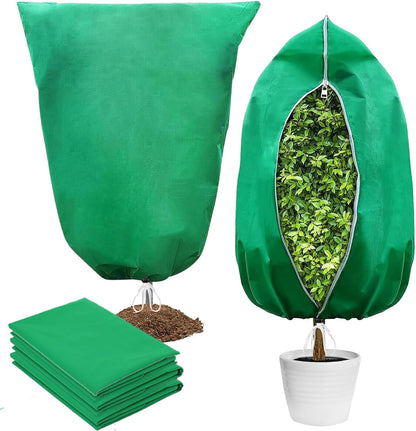 4 Pack Zippered Plant Covers for Freeze Protection, 31.5 x 47.3 in