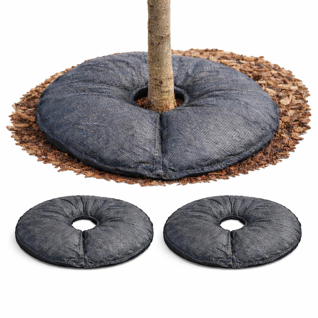 SteadySpring® 24" Smart 30+Day Tree Watering Mat - AUTO Refills with RAIN and Slow Releases As Plant Needs - for Root Balls 11" - 15" Dia Slow Release Technology Prevents Over and Under Watering (1)