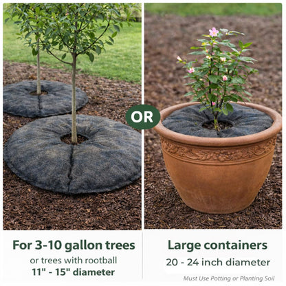 SteadySpring® 24" Smart 30+Day Tree Watering Mat - AUTO Refills with RAIN and Slow Releases As Plant Needs - for Root Balls 11" - 15" Dia Slow Release Technology Prevents Over and Under Watering (1)
