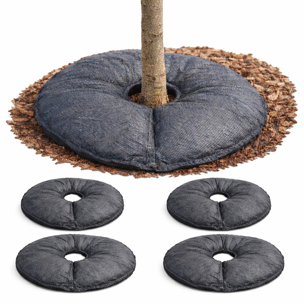 SteadySpring® 24" Smart 30+Day Tree Watering Mat - AUTO Refills with RAIN and Slow Releases As Plant Needs - for Root Balls 11" - 15" Dia Slow Release Technology Prevents Over and Under Watering (1)