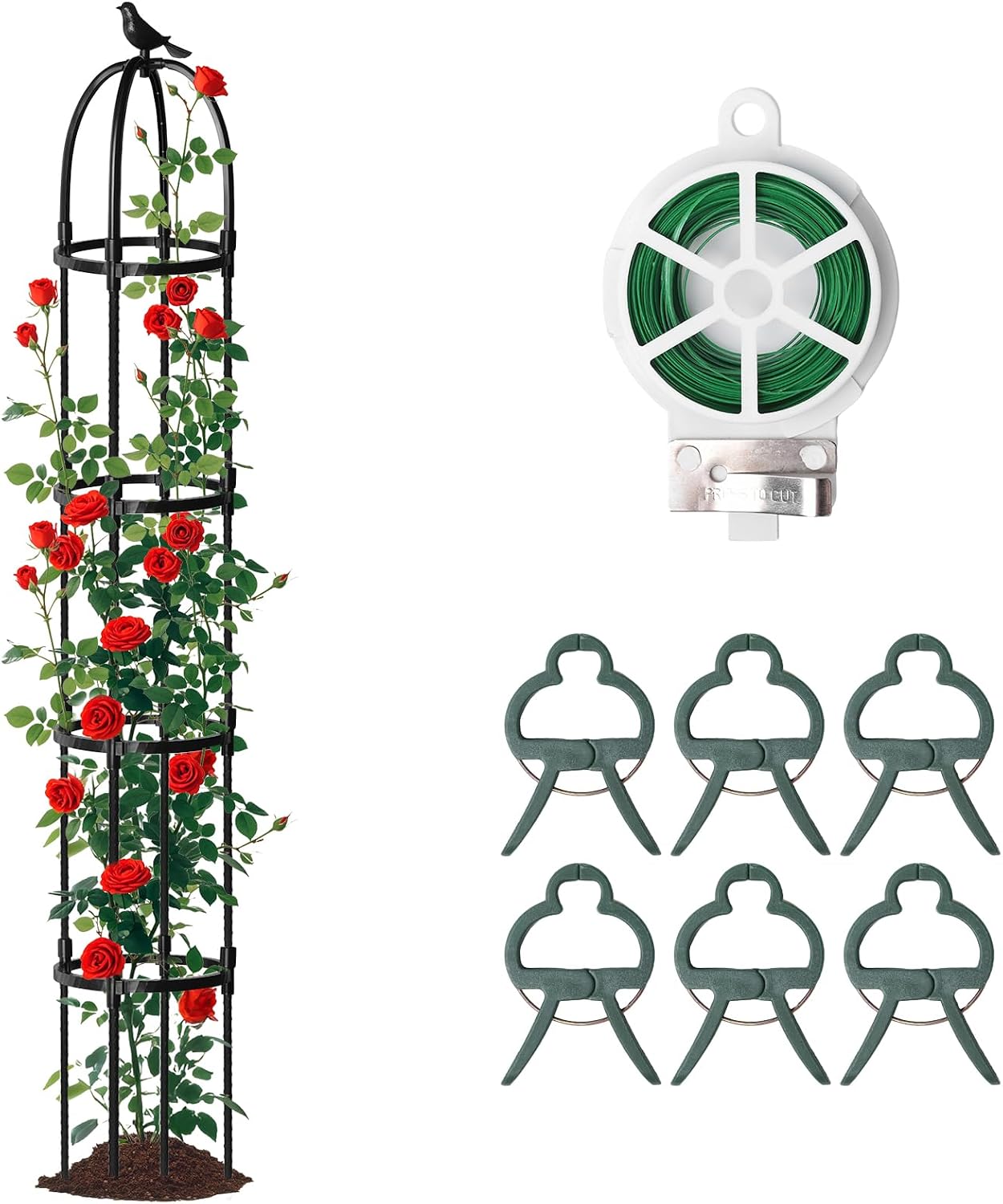 1 Pcs 6.2FT Garden Obelisk Trellis Climbing Plant Support