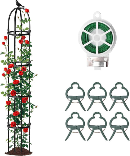 1 Pcs 6.2FT Garden Obelisk Trellis Climbing Plant Support