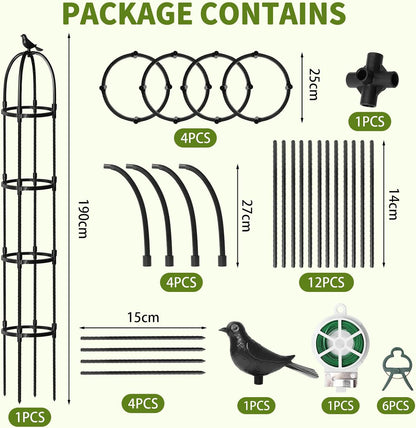 1 Pcs 6.2FT Garden Obelisk Trellis Climbing Plant Support