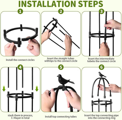 1 Pcs 6.2FT Garden Obelisk Trellis Climbing Plant Support