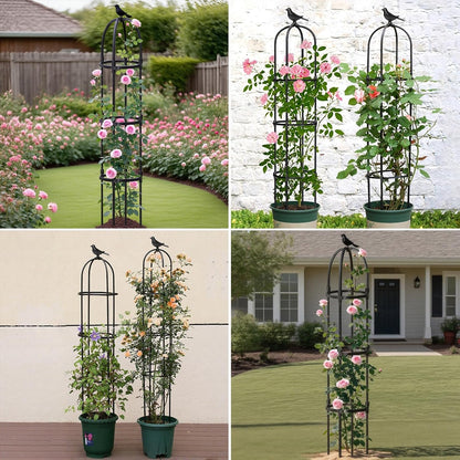 1 Pcs 6.2FT Garden Obelisk Trellis Climbing Plant Support