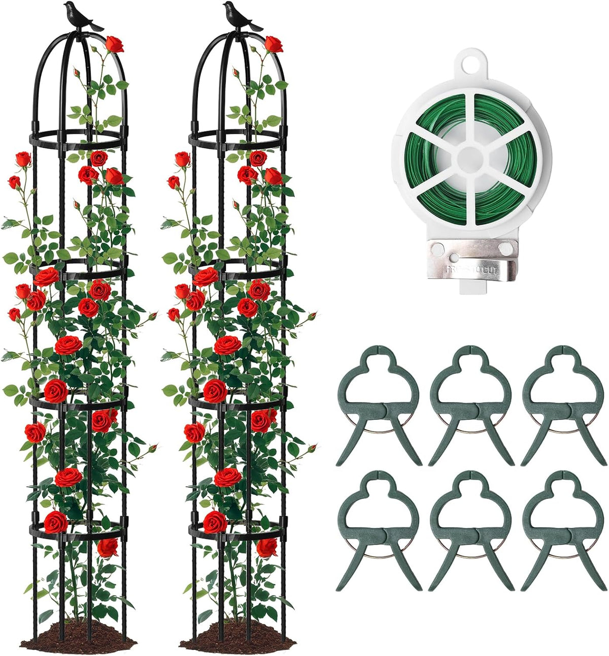1 Pcs 6.2FT Garden Obelisk Trellis Climbing Plant Support