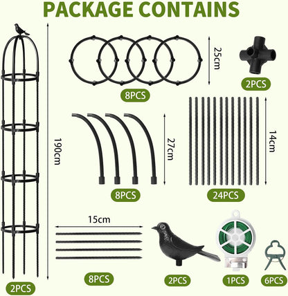 1 Pcs 6.2FT Garden Obelisk Trellis Climbing Plant Support