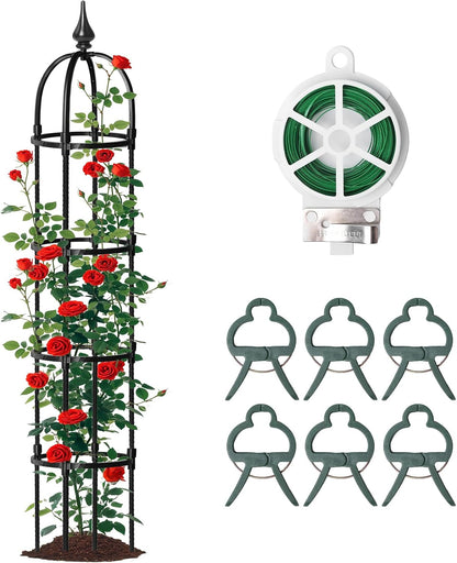 1 Pcs 6.2FT Garden Obelisk Trellis Climbing Plant Support