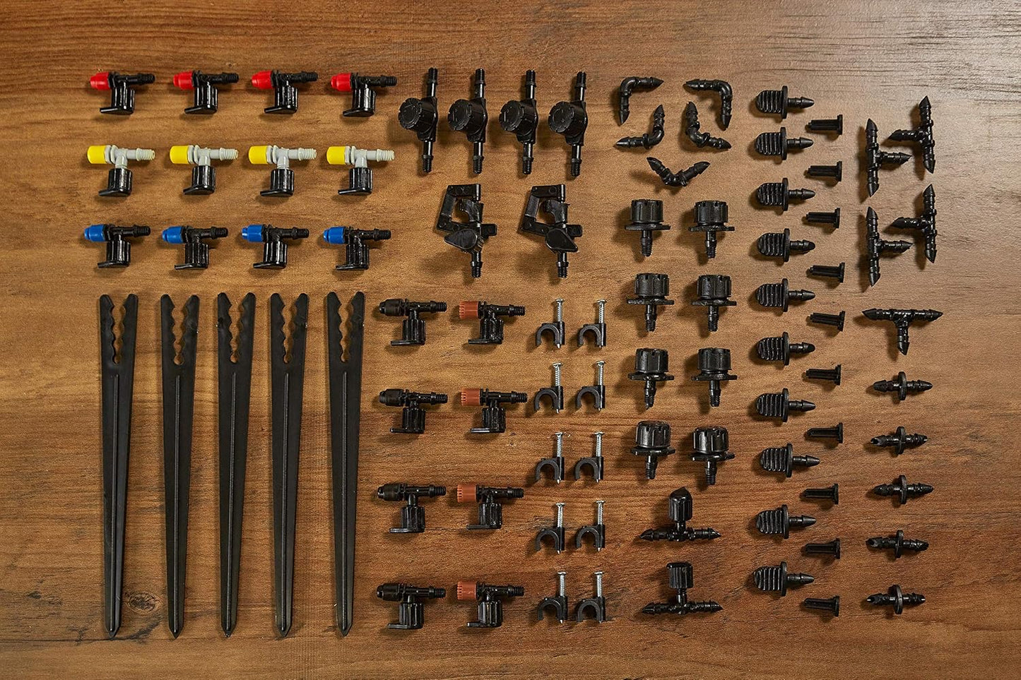 69500 92-Piece Drip Irrigation Assortment Kit, Black