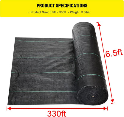 Driveway Fabric 6x300 ft - Commercial Weed Barrier, Heavy Duty 3.5OZ Landscape Fabric for Road, French Drain, Erosion Control, Construction Projects