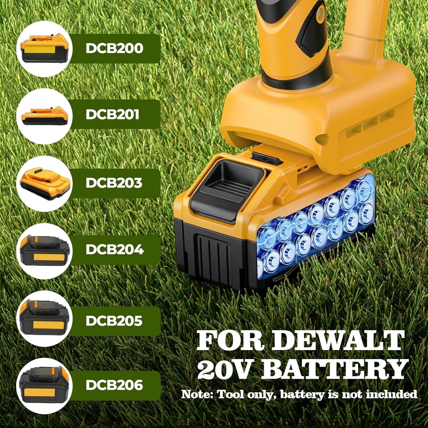 Cordless Hedge Trimmer Compatible with Dewalt 20V Battery