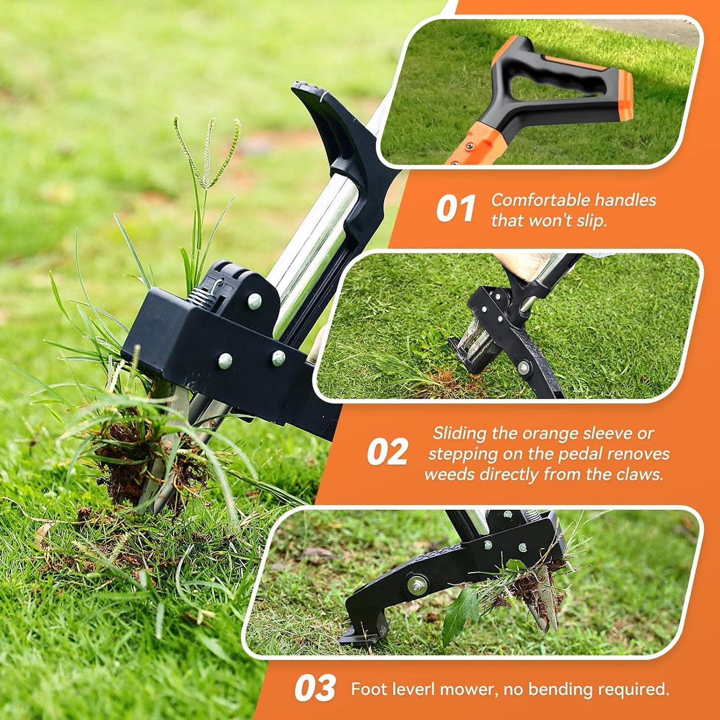 Weed Puller Tool,No Bending/Kneeling for Lawn,Yard & Garden Tool