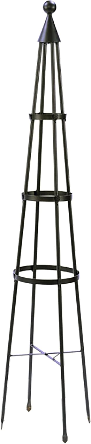 Achla Designs OBL-01, 61-in Wrought Iron Garden Obelisk Trellis, H, Graphite