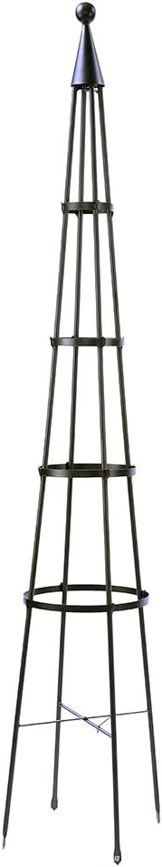 Achla Designs OBL-01, 61-in Wrought Iron Garden Obelisk Trellis, H, Graphite