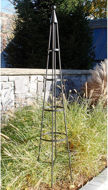 Achla Designs OBL-01, 61-in Wrought Iron Garden Obelisk Trellis, H, Graphite