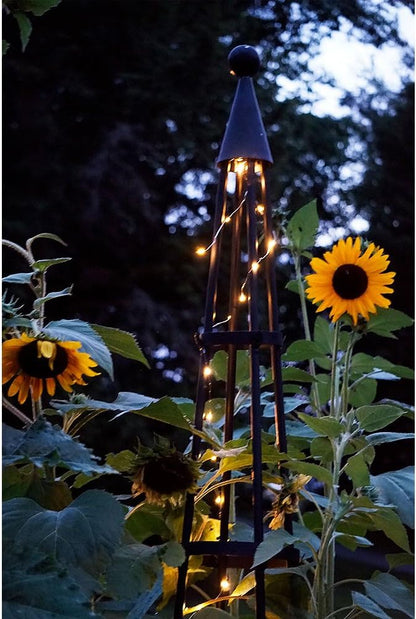 Achla Designs OBL-01, 61-in Wrought Iron Garden Obelisk Trellis, H, Graphite