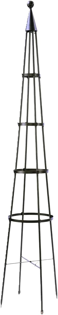 Achla Designs OBL-01, 61-in Wrought Iron Garden Obelisk Trellis, H, Graphite