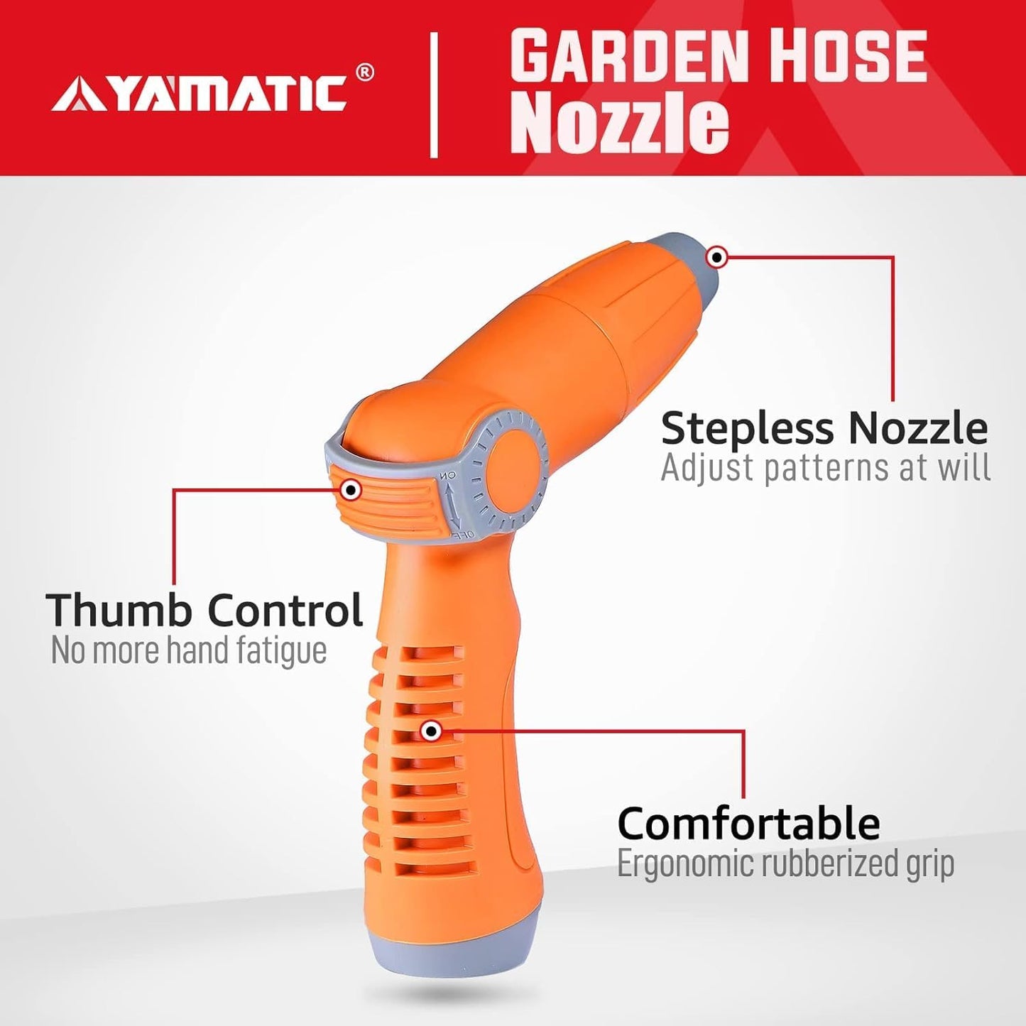Garden Hose Nozzle Sprayer, 4 Adjustable Spray Patterns, 2PCS