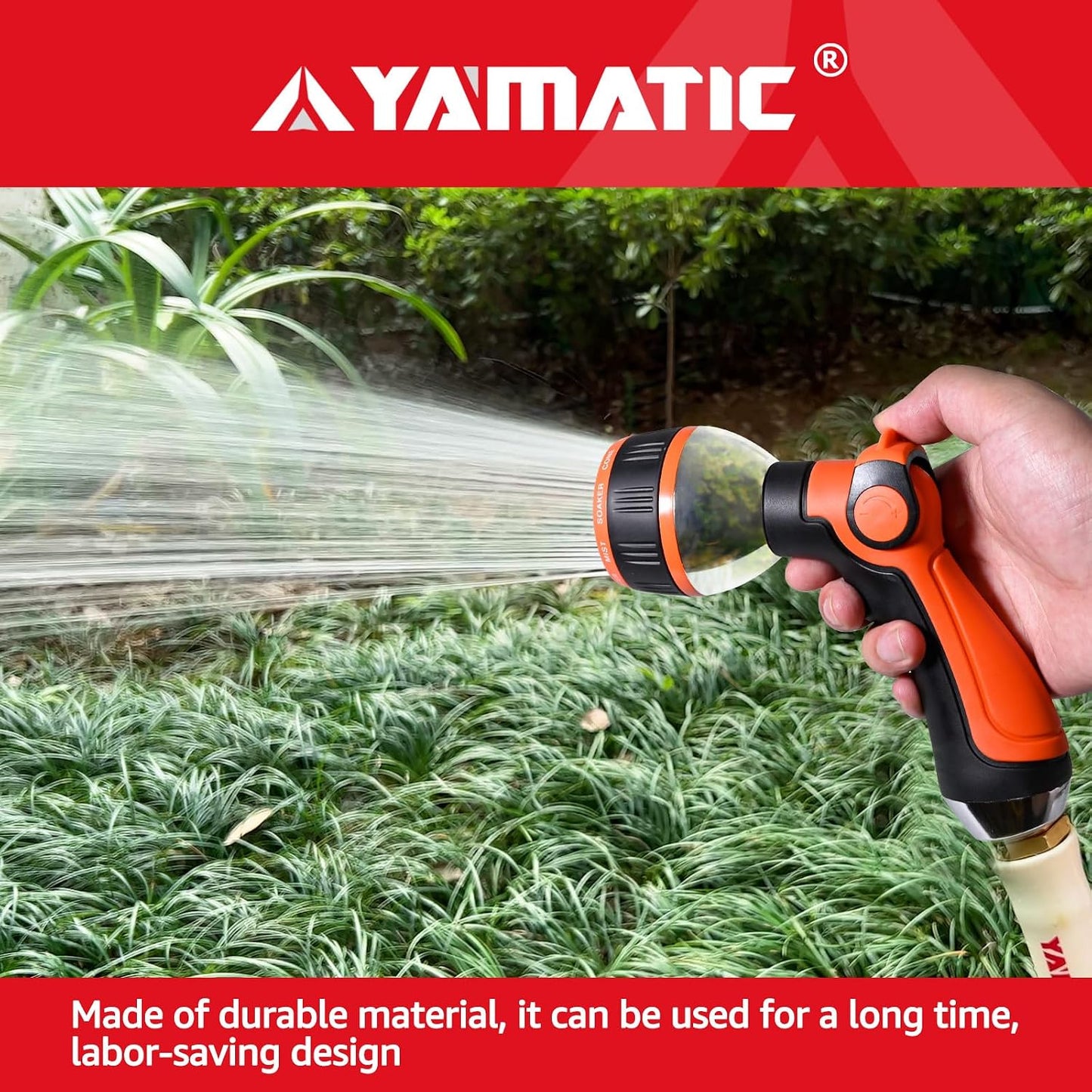 Garden Hose Nozzle Sprayer, 4 Adjustable Spray Patterns, 2PCS