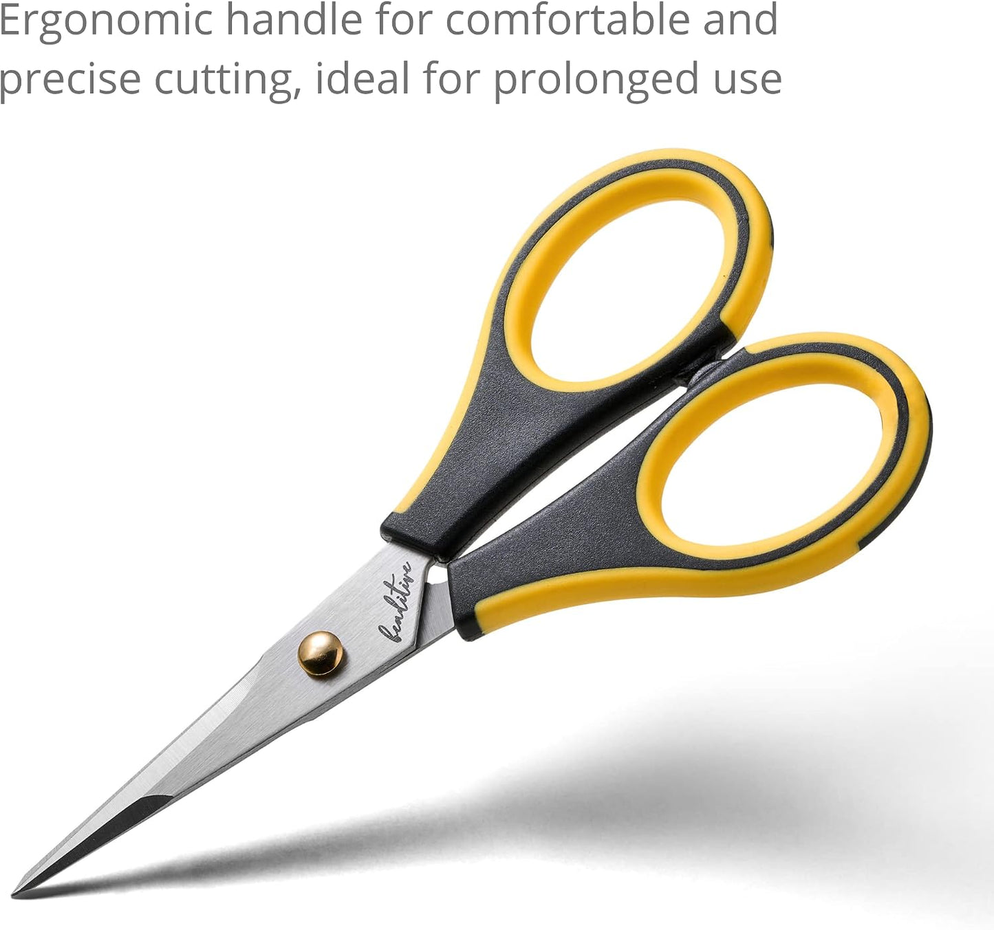 Precision Craft Scissors - Stainless Steel Blades With Safety Cap - Ultra Sharp Tip & Non-Slip TPR Handles - For Adult & Kid Paper Crafting, Scrapbooking, Home, Office, and School Use