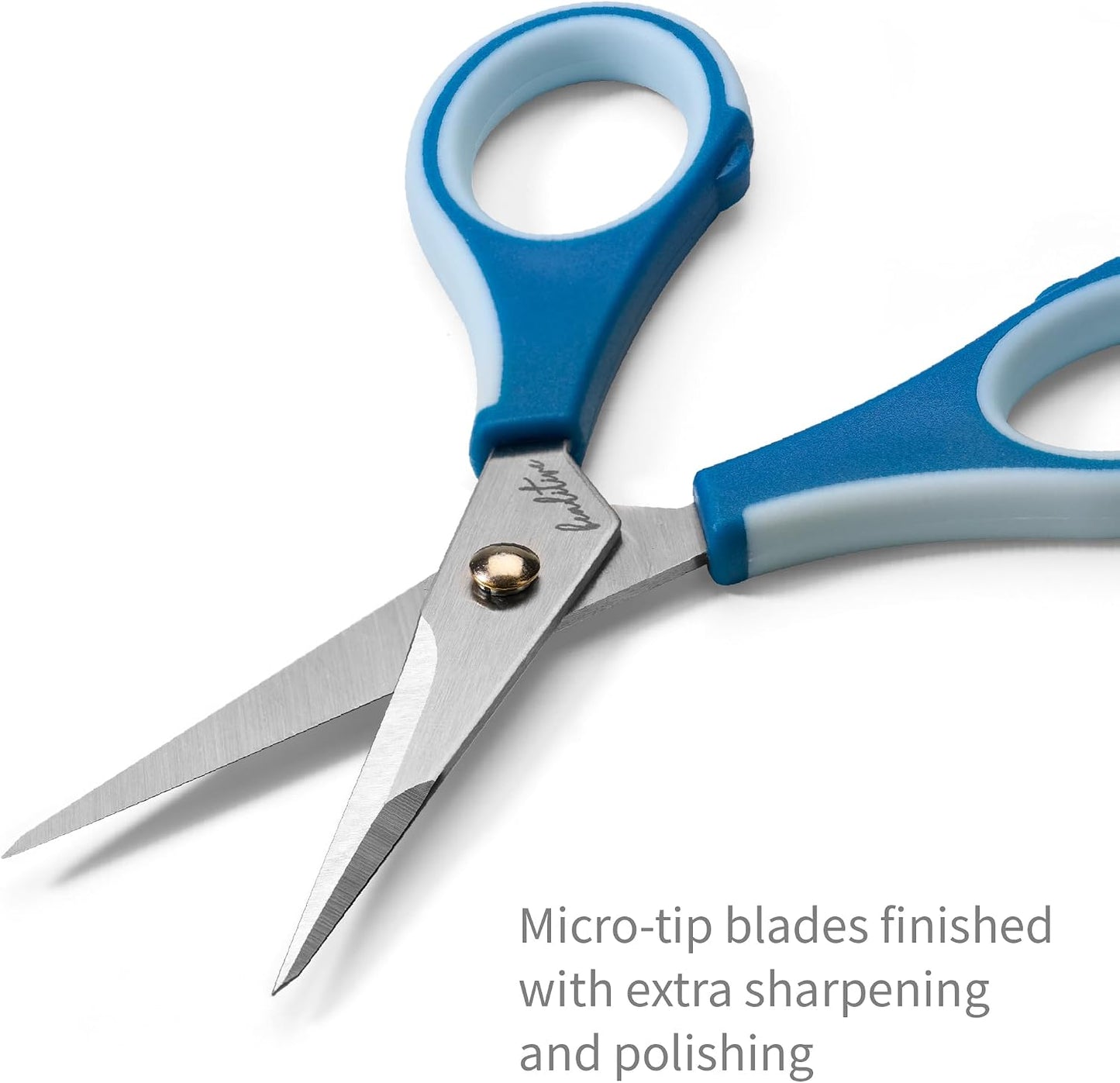 Precision Craft Scissors - Stainless Steel Blades With Safety Cap - Ultra Sharp Tip & Non-Slip TPR Handles - For Adult & Kid Paper Crafting, Scrapbooking, Home, Office, and School Use