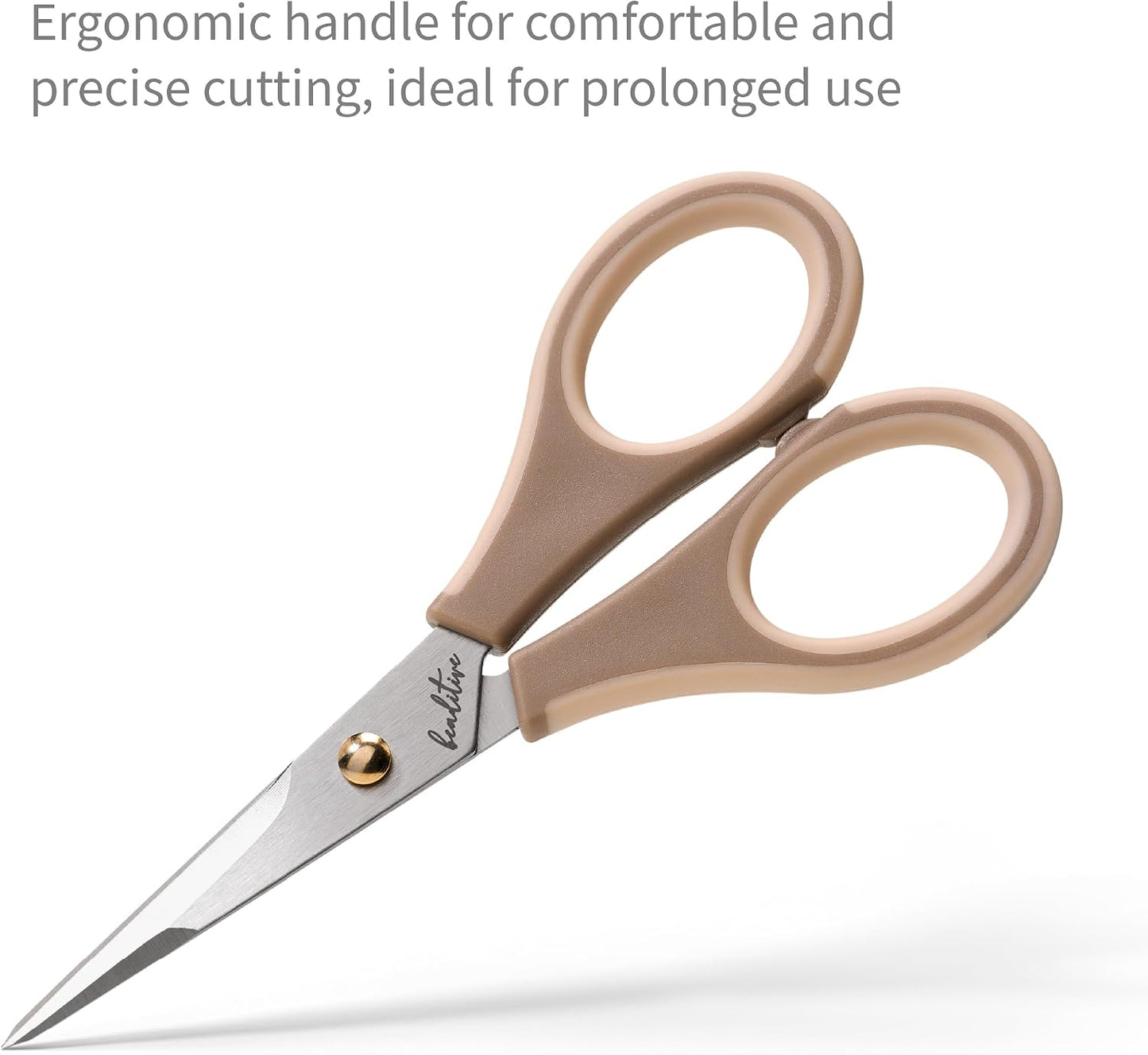 Precision Craft Scissors - Stainless Steel Blades With Safety Cap - Ultra Sharp Tip & Non-Slip TPR Handles - For Adult & Kid Paper Crafting, Scrapbooking, Home, Office, and School Use