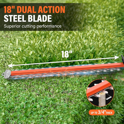 18 Inch 20V Cordless Pole Hedge Trimmer, 2×2.0Ah Battery & Charger