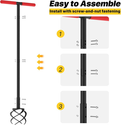 Hand Tiller Garden Tool, Twist Tiller for Gardening with Long Handle, 44.3-inch Garden Claw Hand Tool for Lawn Aerator, Hand Cultivator Tiller Tool for Garden Beds, Plant Box