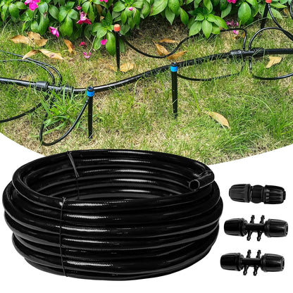 Quick-Connect 200FT Drip Irrigation System Kit, Automatic Garden Plant Watering System for Greenhouse, Yard, Lawn, with 1/2 inch 1/4 inch Irrigation Tubing Hose and Accessories