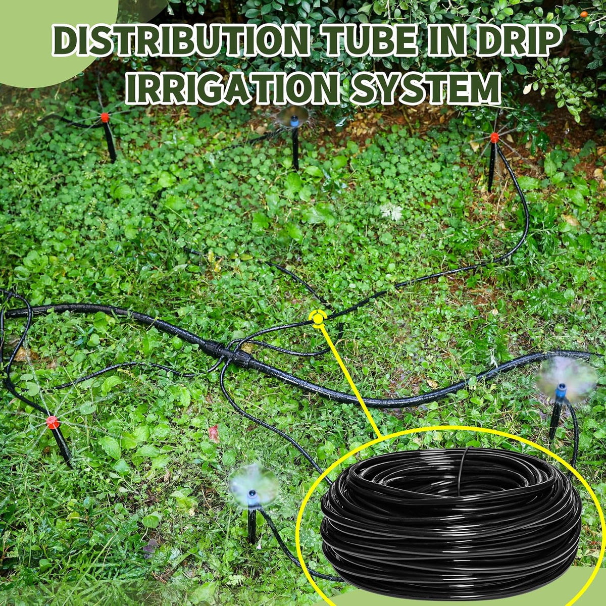 Quick-Connect 200FT Drip Irrigation System Kit, Automatic Garden Plant Watering System for Greenhouse, Yard, Lawn, with 1/2 inch 1/4 inch Irrigation Tubing Hose and Accessories
