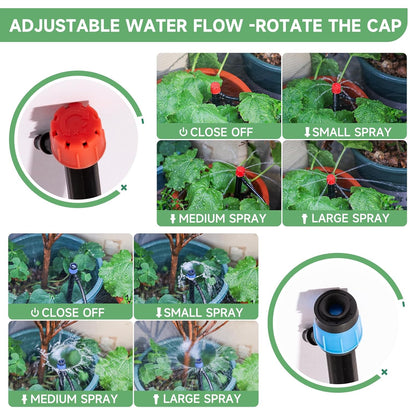 Quick-Connect 200FT Drip Irrigation System Kit, Automatic Garden Plant Watering System for Greenhouse, Yard, Lawn, with 1/2 inch 1/4 inch Irrigation Tubing Hose and Accessories
