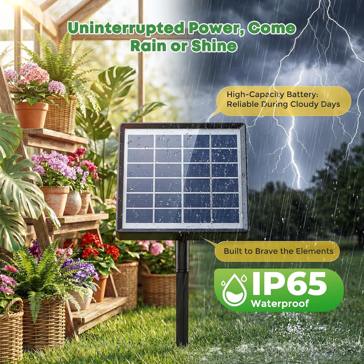 Solar Drip Irrigation System, Split Automatic Watering for Balcony