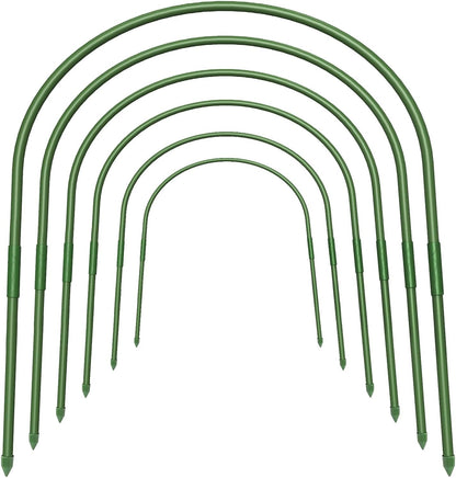 6Pcs Garden Hoops, 19.7"x23.6" Greenhouse Hoops Rust-Free Grow Tunnel, Garden Stake with Plastic Coated Plant Supports for Raised Beds Row Cover Garden Fabric