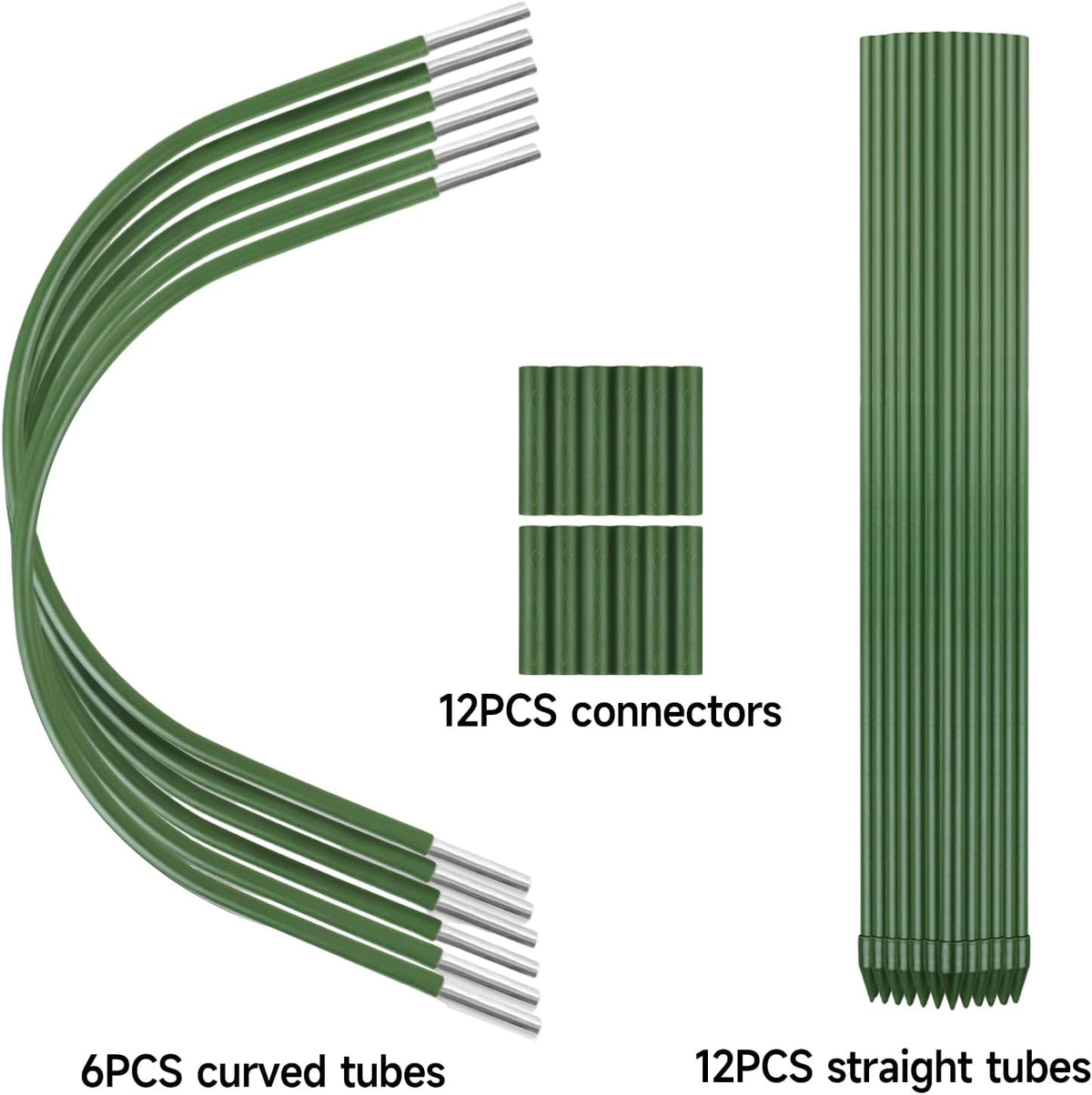 6Pcs Garden Hoops, 19.7"x23.6" Greenhouse Hoops Rust-Free Grow Tunnel, Garden Stake with Plastic Coated Plant Supports for Raised Beds Row Cover Garden Fabric