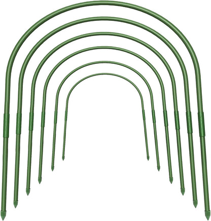 6Pcs Garden Hoops, 19.7"x23.6" Greenhouse Hoops Rust-Free Grow Tunnel, Garden Stake with Plastic Coated Plant Supports for Raised Beds Row Cover Garden Fabric