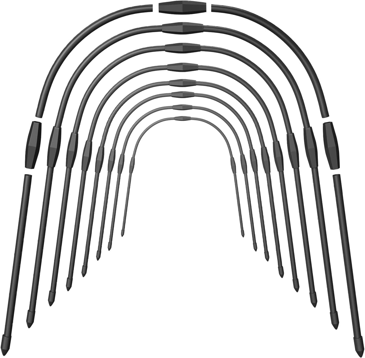 6Pcs Garden Hoops, 19.7"x23.6" Greenhouse Hoops Rust-Free Grow Tunnel, Garden Stake with Plastic Coated Plant Supports for Raised Beds Row Cover Garden Fabric