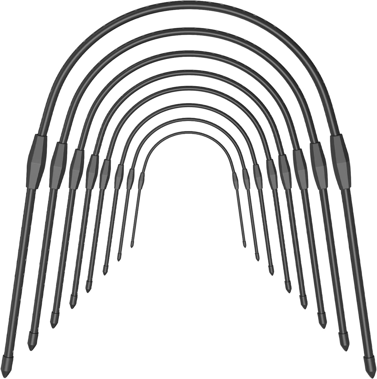 6Pcs Garden Hoops, 19.7"x23.6" Greenhouse Hoops Rust-Free Grow Tunnel, Garden Stake with Plastic Coated Plant Supports for Raised Beds Row Cover Garden Fabric