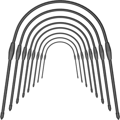 6Pcs Garden Hoops, 19.7"x23.6" Greenhouse Hoops Rust-Free Grow Tunnel, Garden Stake with Plastic Coated Plant Supports for Raised Beds Row Cover Garden Fabric