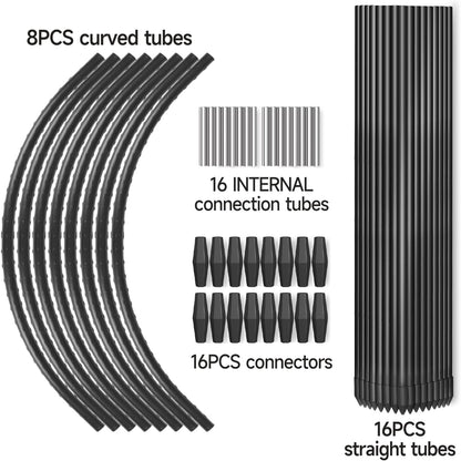 6Pcs Garden Hoops, 19.7"x23.6" Greenhouse Hoops Rust-Free Grow Tunnel, Garden Stake with Plastic Coated Plant Supports for Raised Beds Row Cover Garden Fabric