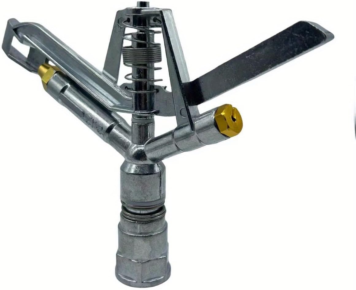 1inch Heavy Duty Impact Sprinkler Lawn Garden Sprinkler Nozzle（Spray Distance 98-130Feet） 0-360 Degree Large Area Coverage for Yard Lawn Grass Patio Garden Irrigation