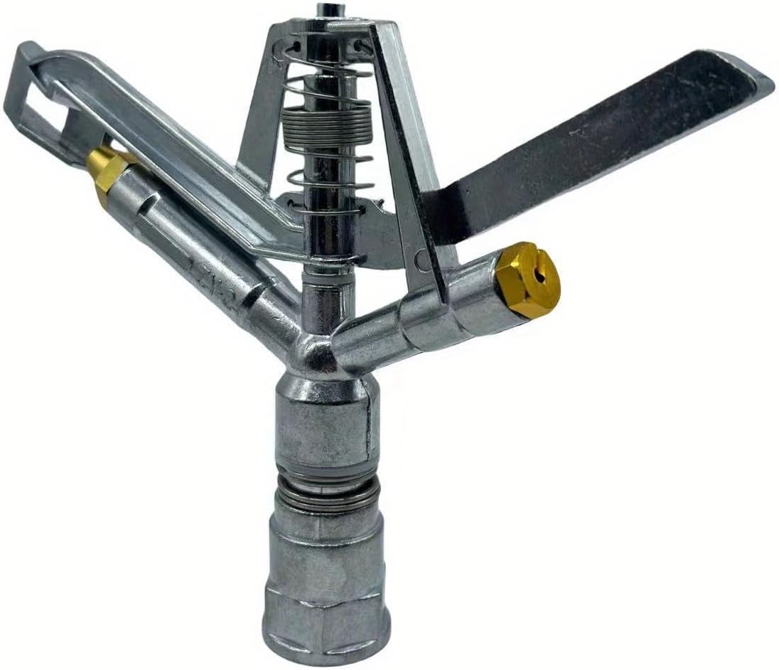 1inch Heavy Duty Impact Sprinkler Lawn Garden Sprinkler Nozzle（Spray Distance 98-130Feet） 0-360 Degree Large Area Coverage for Yard Lawn Grass Patio Garden Irrigation