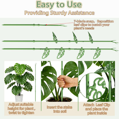 Telescoping Monstera Plant Support Stakes, Adjustable Climbing Plant Stakes