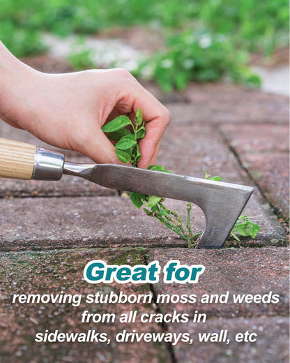 Dandelion & Crack Hand Weeder Puller with Solid Wood Handle
