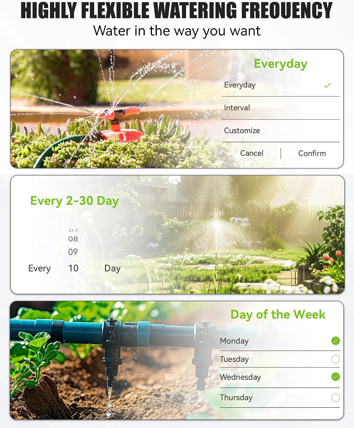 WiFi Water Timer for Garden Hose with Brass Inlet & Outlet, 2-Zone Smart Hose Timer, WiFi Irrigation Controller via APP/Voice Control, Automatic Sprinkler Watering System for Lawns and Yard