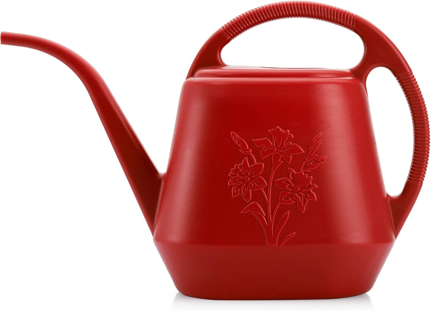 1-Gallon Plastic Watering Can with Comfortable Handle, Garden Watering Cans Long Spout for Indoor Outdoor Watering Plants, Burnt Red